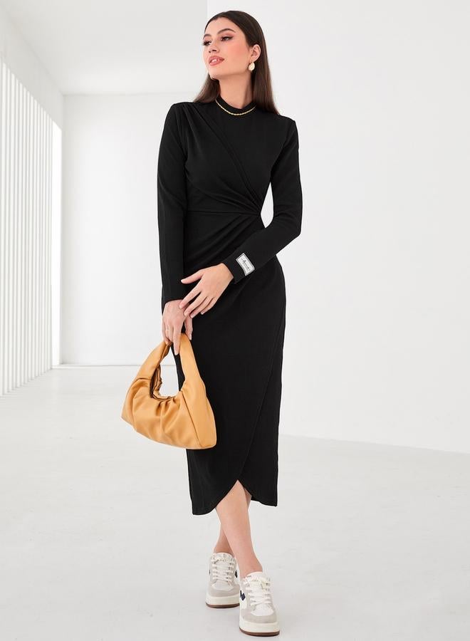 Take Two Women Black Pleated Midi Dress - Image 5